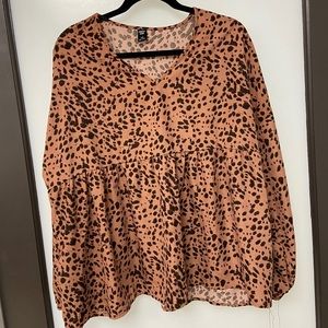 Shein Curve Leopard Blouse